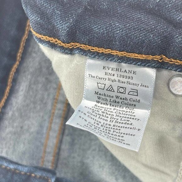 Everlane Women's The Curvy High Rise Skinny Jeans Blue Size 29 Crop Pants - Picture 12 of 13